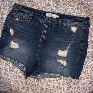 Torrid Plus Size Distressed Denim Shorts